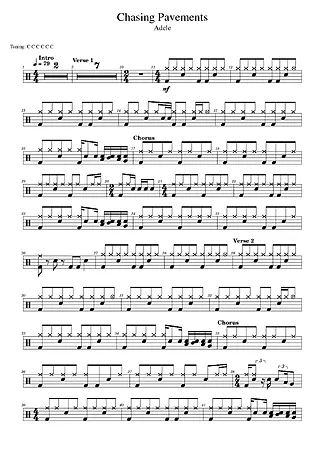 43632 Partitura - Chasing Pavements - Bateria