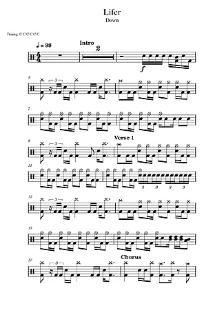40333 Partitura - Lifer - Batería