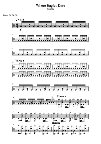 40021 Sheet music - Where Eagles Dare - Drums