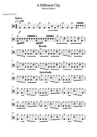 40687 Bladmuziek - A Different City - Drumstel