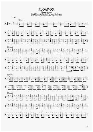 34297 Sheet music - Float On - Drums