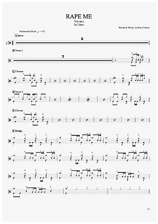 35201 Noten - Rape Me - Schlagzeug