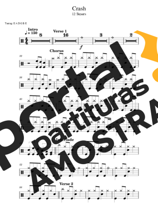 12 Stones  partitura para Bateria