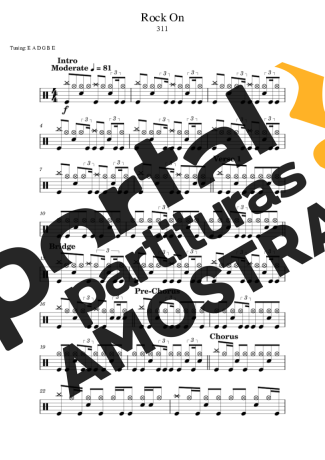 311  partitura para Bateria