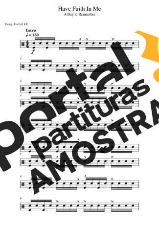 A Day to Remember  partitura para Bateria