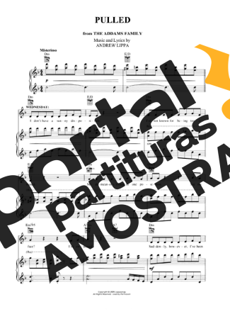 A Família Adams  partitura para Piano