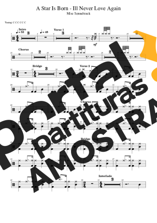 A Star is Born  partitura para Bateria