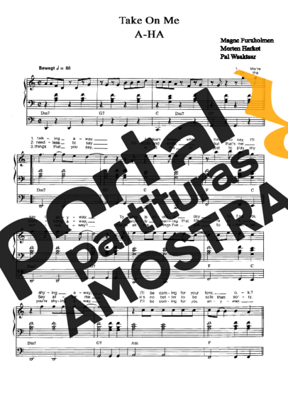 A-ha  partitura para Piano