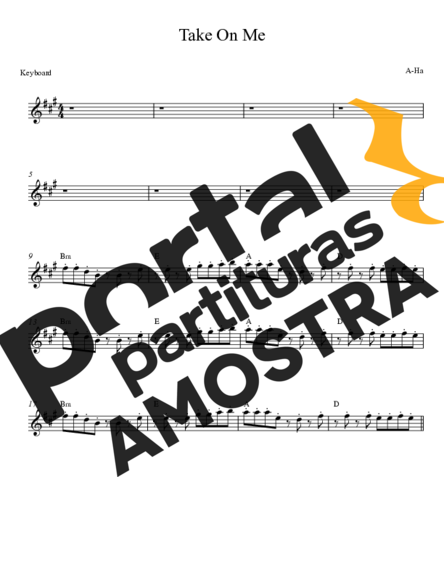 A-ha Take On Me partitura para Teclado