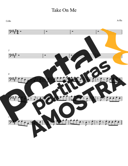 A-ha  partitura para Violoncelo