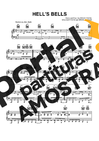 AC/DC  partitura para Piano