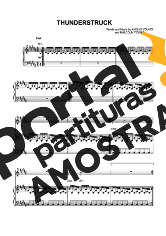 AC/DC  partitura para Piano