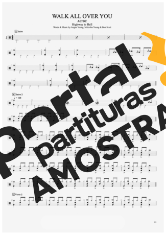 AC/DC  partitura para Bateria