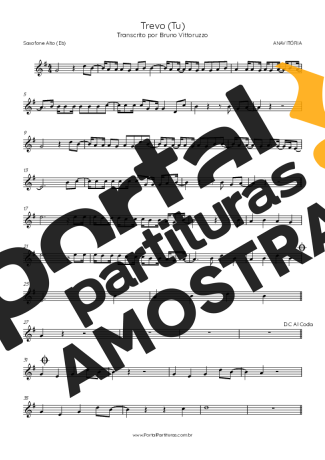 ANAVITÓRIA  partitura para Saxofone Alto (Eb)