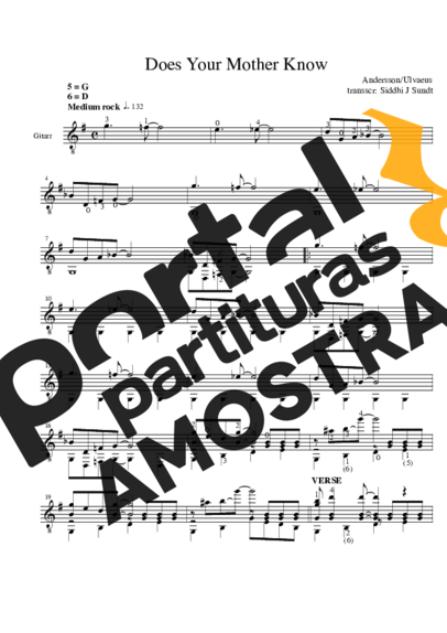 Abba  partitura para Violão
