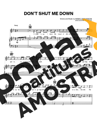 Abba  partitura para Piano