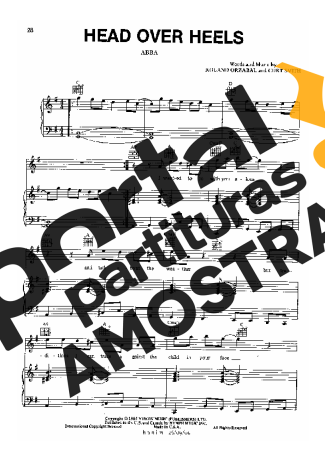 Abba  partitura para Piano