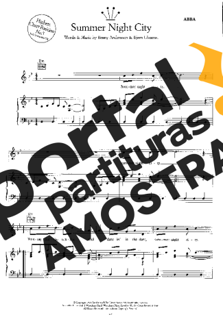 Abba  partitura para Piano