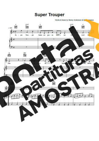 Abba  partitura para Piano