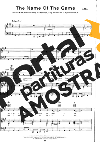 Abba  partitura para Piano