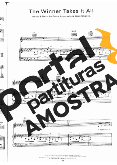 Abba  partitura para Piano