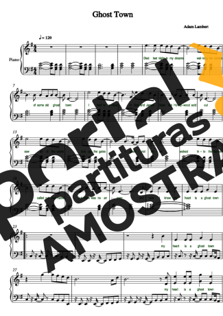 Adam Lambert  partitura para Piano
