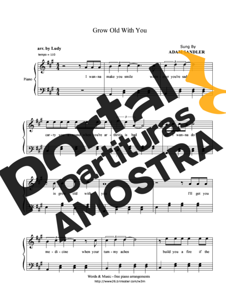 Adam Sandler  partitura para Piano