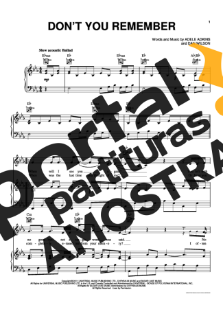 Adele  partitura para Piano