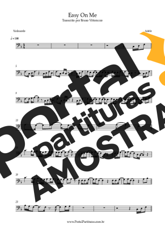 Adele  partitura para Violoncelo
