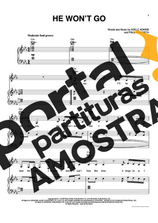 Adele  partitura para Piano