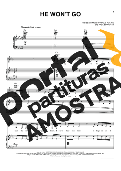 Adele  partitura para Piano