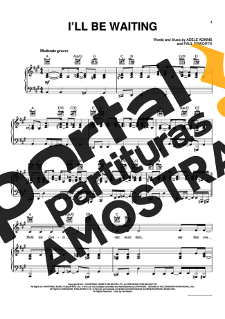 Adele  partitura para Piano