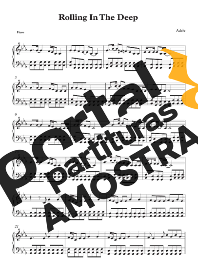 Adele  partitura para Piano