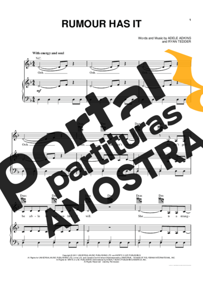 Adele  partitura para Piano