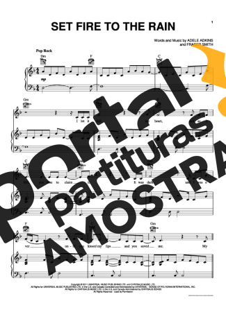 Adele  partitura para Piano