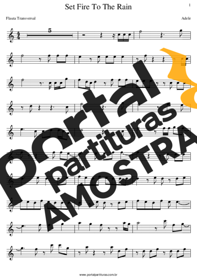 Adele  partitura para Flauta Transversal