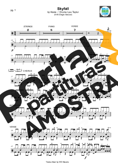 Adele  partitura para Bateria