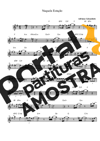 Adriana Calcanhotto  partitura para Saxofone Tenor Soprano (Bb)