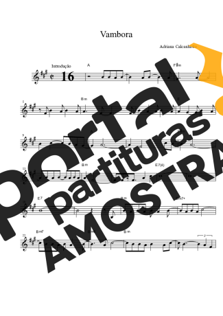 Adriana Calcanhotto  partitura para Clarinete (Bb)