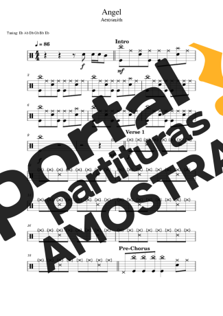 Aerosmith  partitura para Bateria
