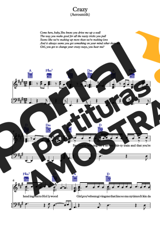 Aerosmith  partitura para Piano