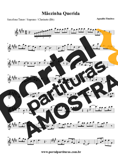 Agnaldo Timóteo  partitura para Saxofone Tenor Soprano (Bb)