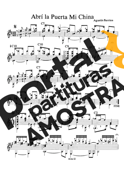 Agustin Barrios  partitura para Violão