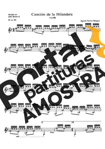 Agustin Barrios  partitura para Violão