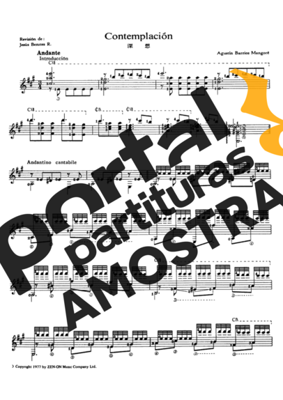 Agustin Barrios  partitura para Violão