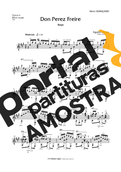 Agustin Barrios  partitura para Violão