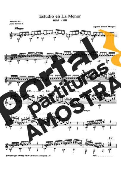 Agustin Barrios  partitura para Violão