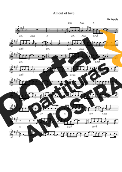 Air Supply  partitura para Saxofone Alto (Eb)