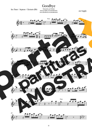 Air Supply  partitura para Clarinete (Bb)