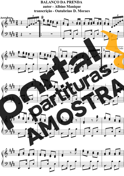 Albino Manique  partitura para Acordeon